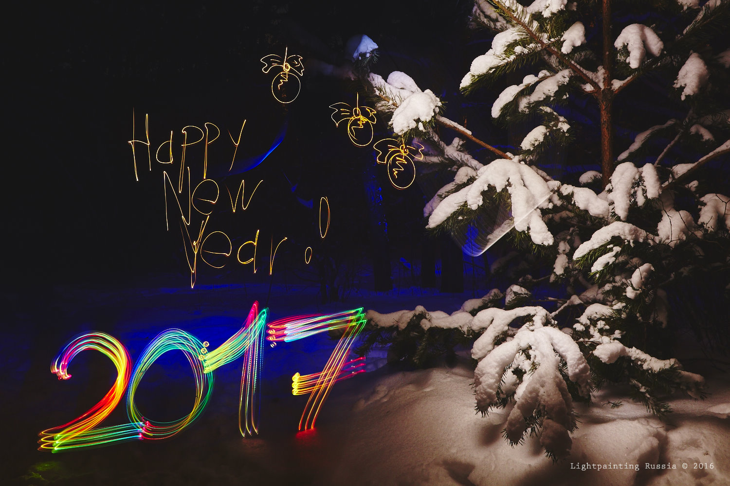 Light painting Happy new year 2017!